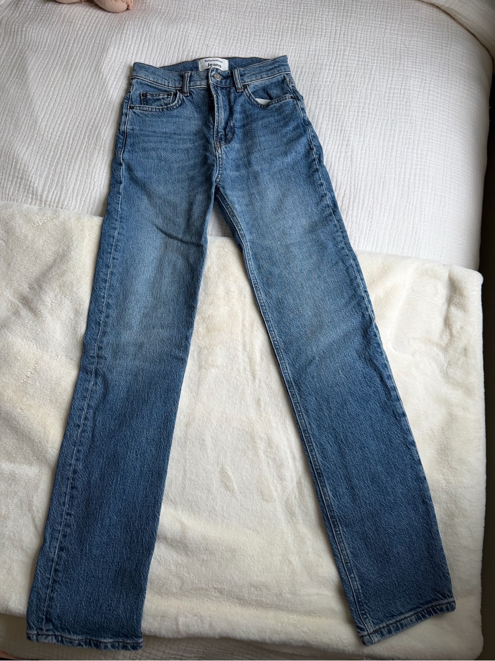 Reformation Women’s Straight-Leg Jeans in Blue Denim